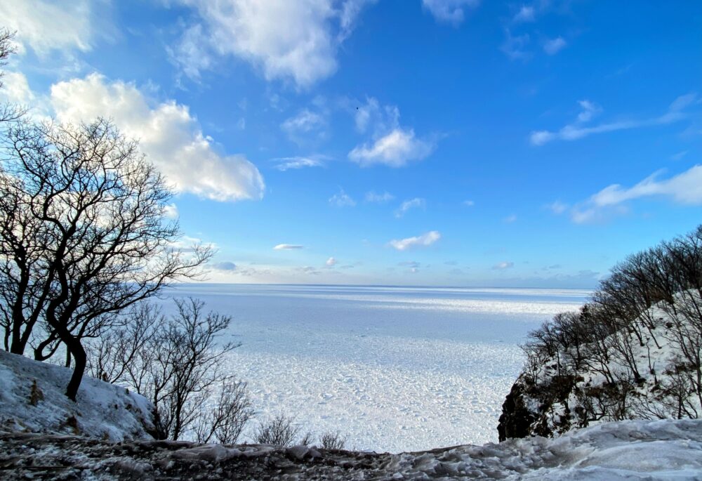 展望台から見たオホーツク海の流氷
