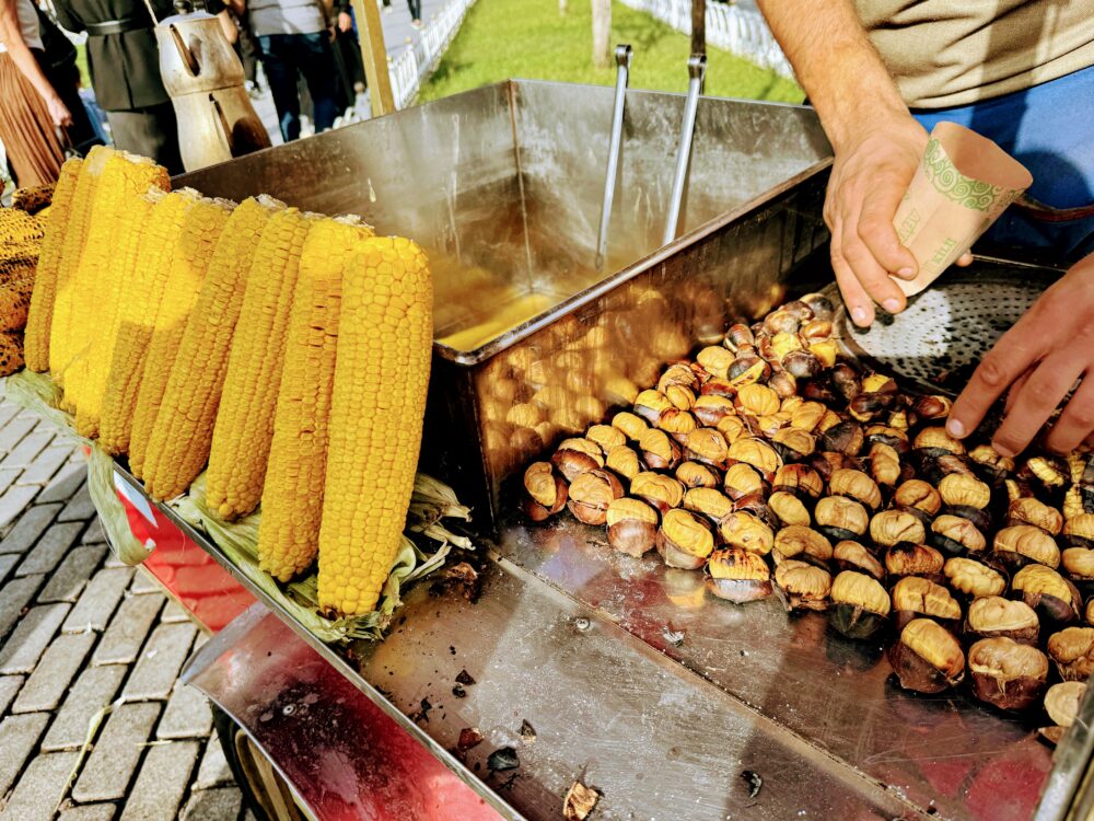 とうもろこしと焼き栗