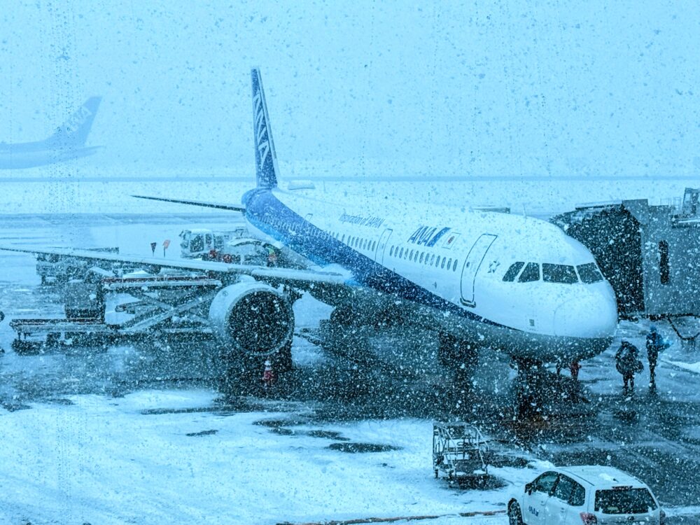 雪の新千歳空港