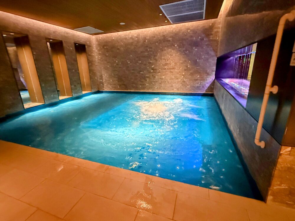 壁際に配置されたジャグジーエリア