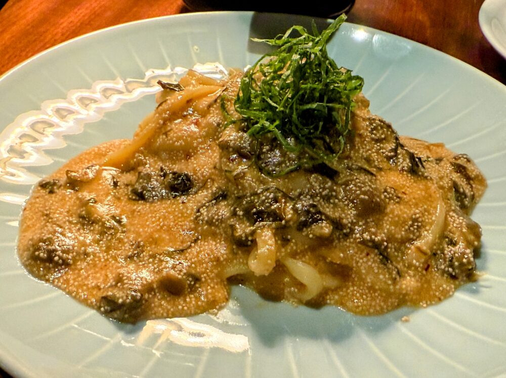 シークレットメニューの明太子と高菜のパスタ（2日目）