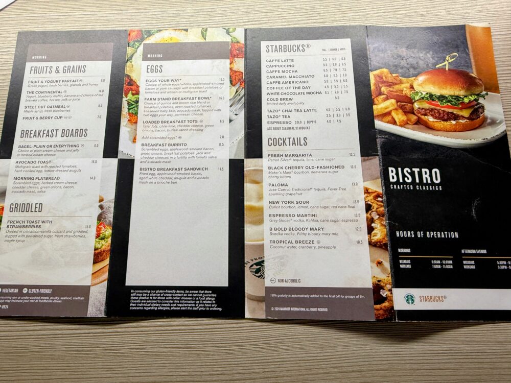 「The Bistro」のメニュー