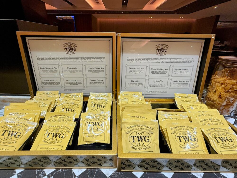 シルバークリスラウンジのTWG紅茶のセレクション