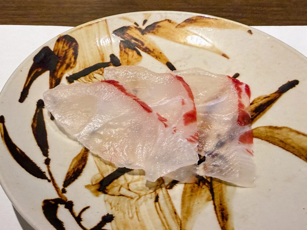 オーナーが釣った真鯛のお刺身